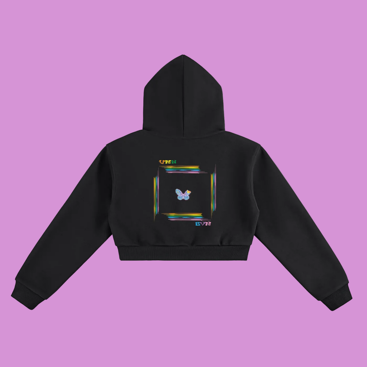 UNNEVN FLUTTER//STATE — Cropped Hoodie