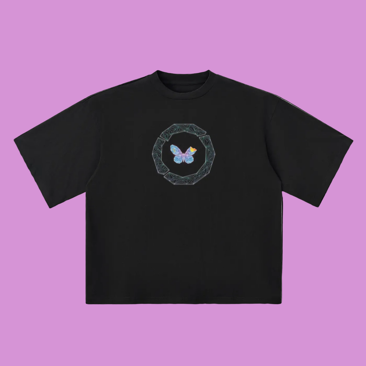 black,shirt,butterfly,unnevn